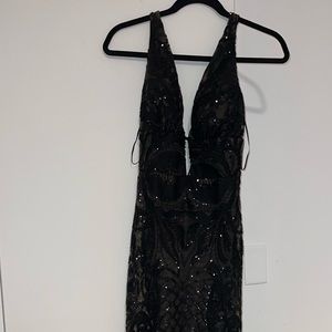 Sequence black evening dress